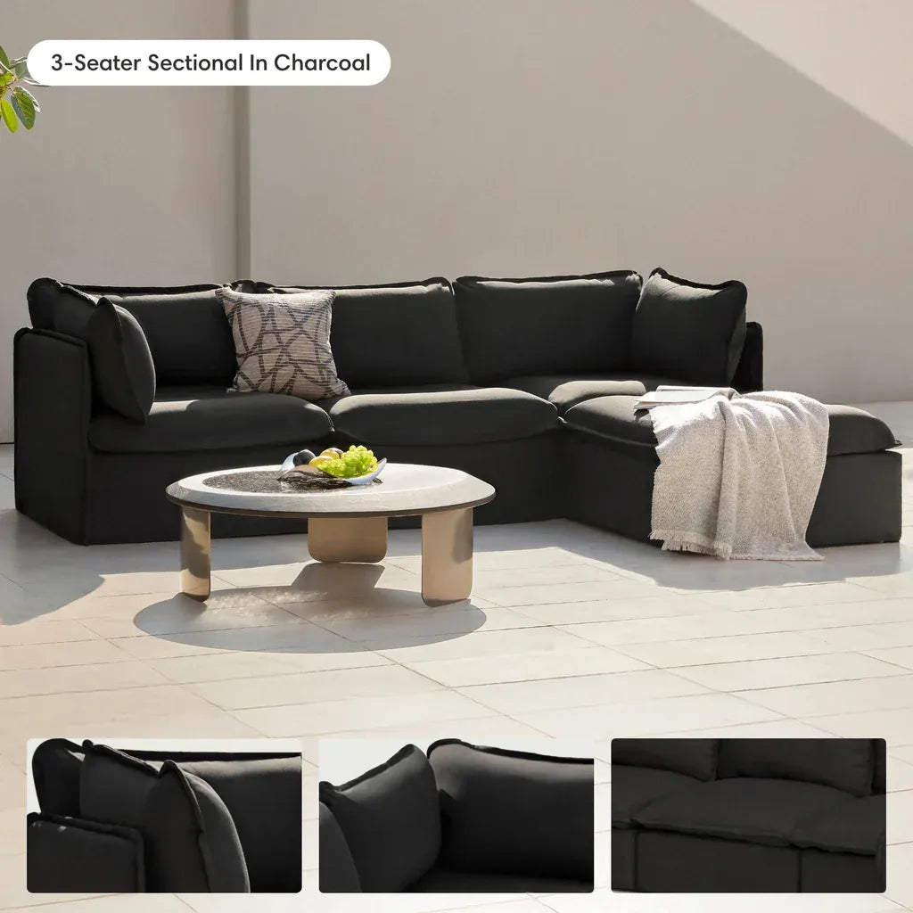 Modular Outdoor Washable 3-Seater | Classic Canvas in Charcoal