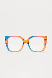 So Trendy Clear Lens Cat Eye Sunglasses - Multi Color