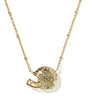 Football Helmet Gold Short Pendant Necklace
