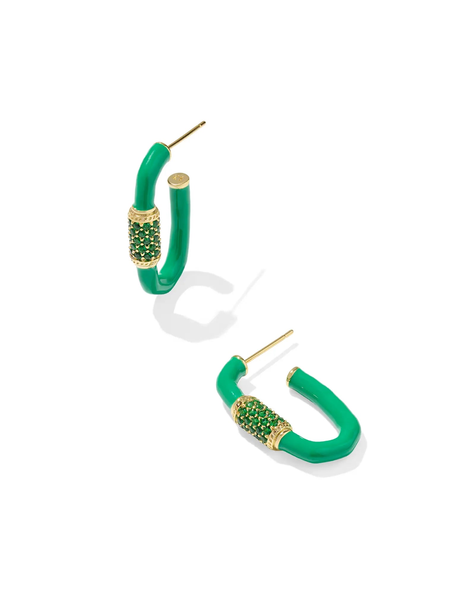Emery Gold Enamel Hoop Earrings
