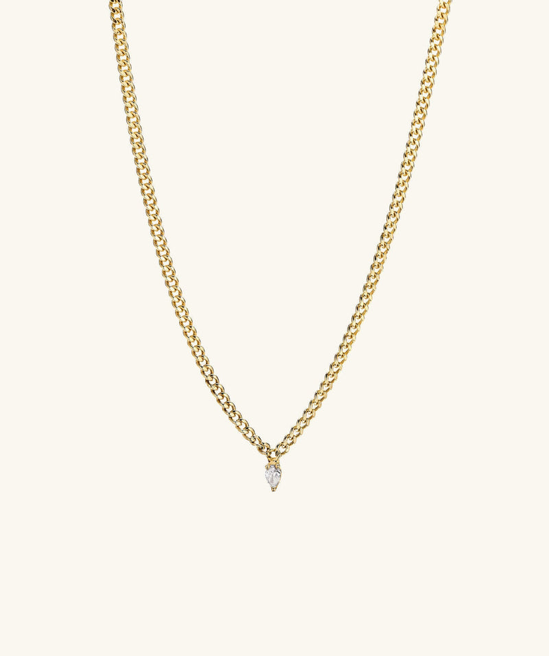 Pear diamond necklace