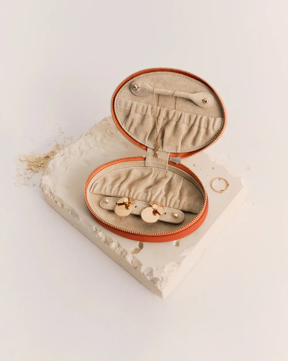 Travel jewelry case- Melon