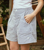 Harvest shorts, navy seersucker