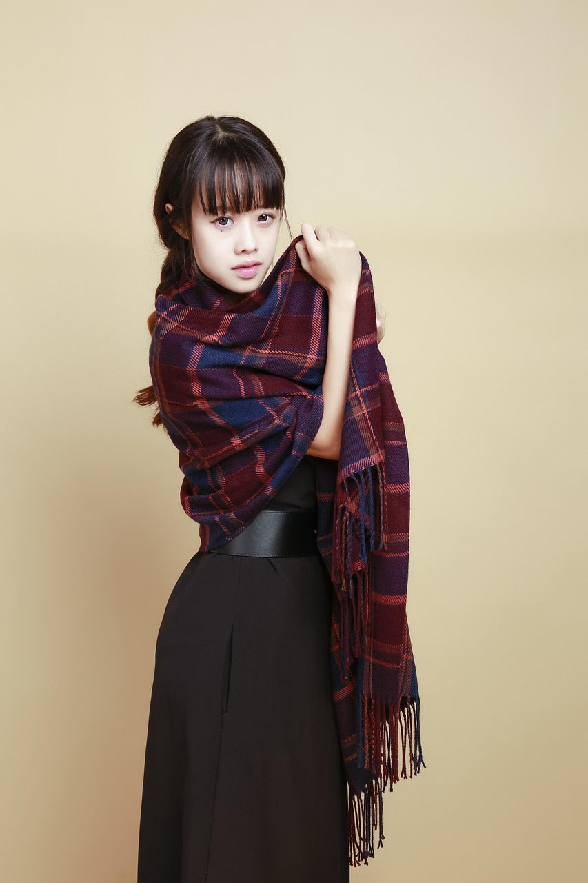 Lambswool Plaid Scarf