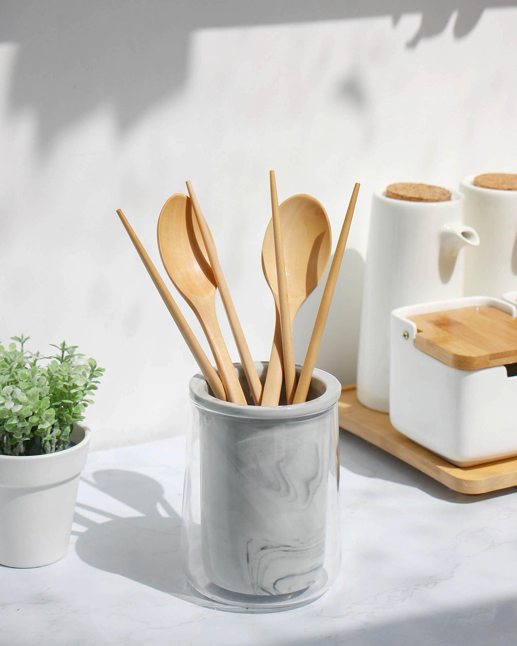 Marble Utensil Crock