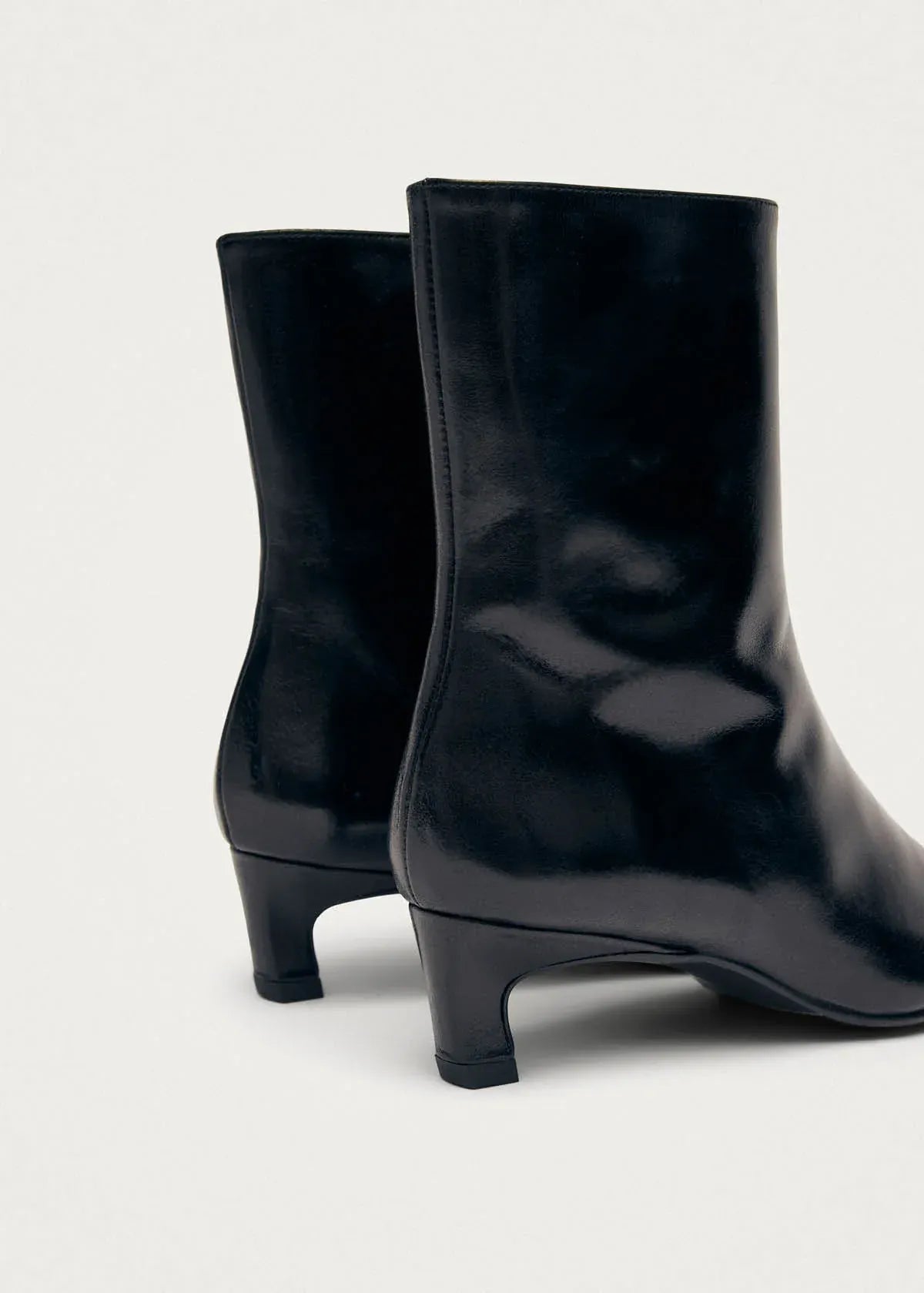 Ambar Rift Black Leather Ankle Boots