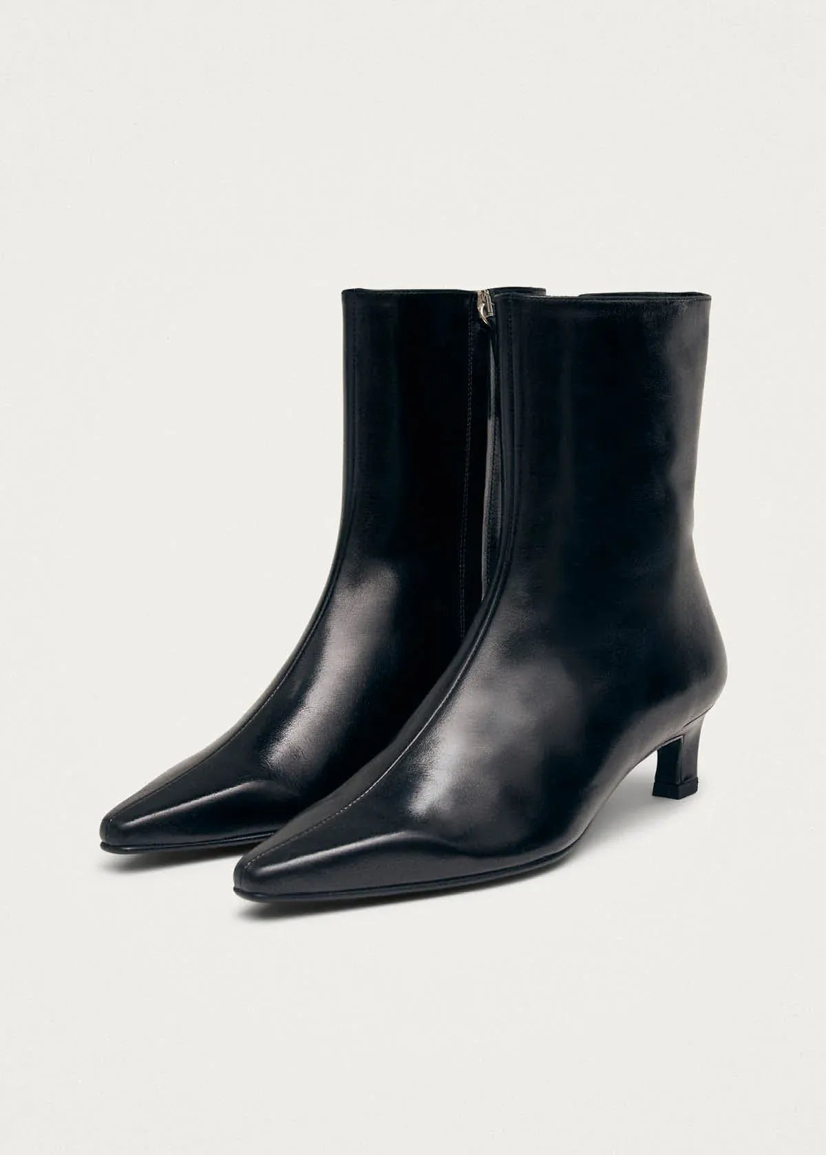Ambar Rift Black Leather Ankle Boots