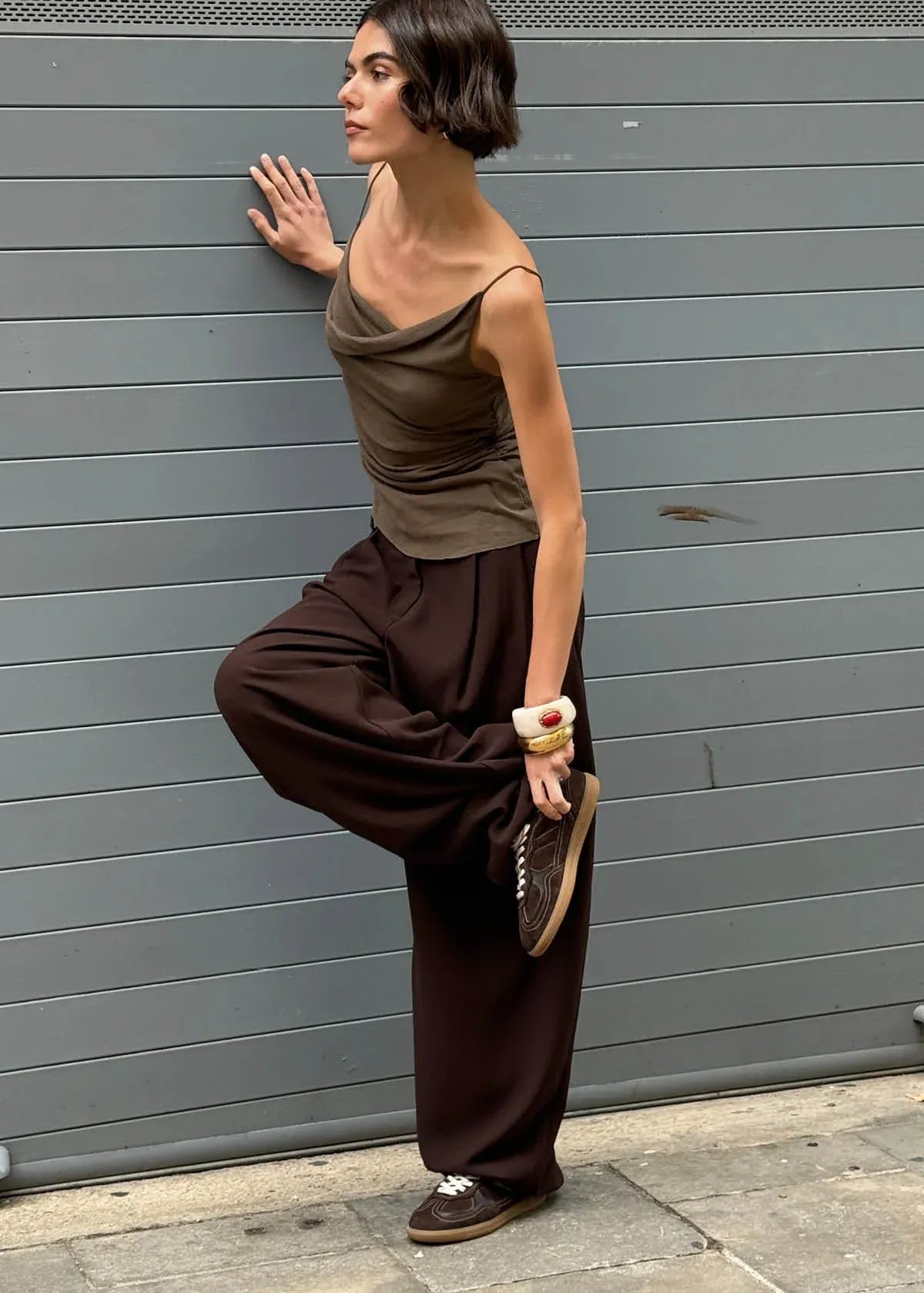 Tb.490 Rife Chocolate Cream Leather Sneakers