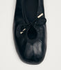Rosalind Black Leather Ballet Flats