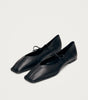Sway Black Leather Ballet Flats