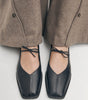 Sway Black Leather Ballet Flats
