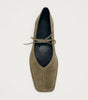 Sway Suede Khaki Leather Ballet Flats
