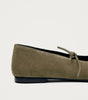 Sway Suede Khaki Leather Ballet Flats