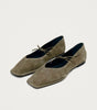 Sway Suede Khaki Leather Ballet Flats