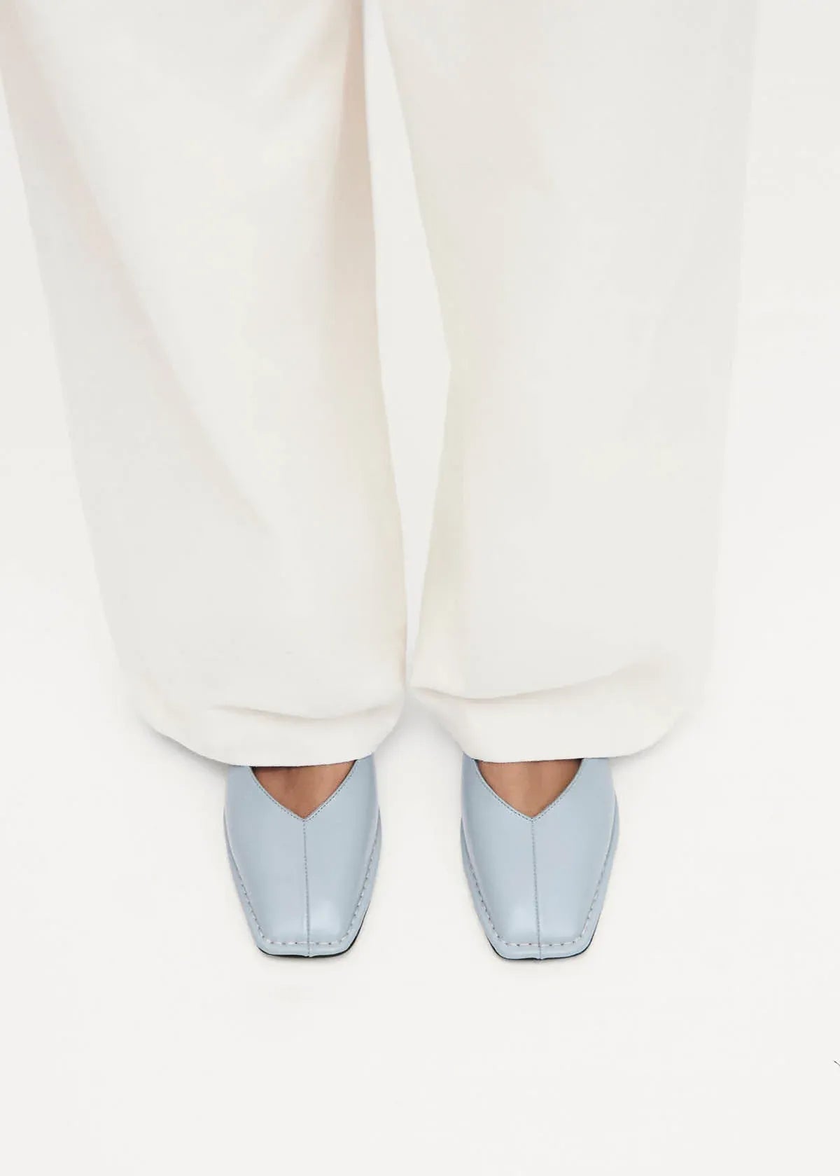 Sway Blue Leather Ballet Flats