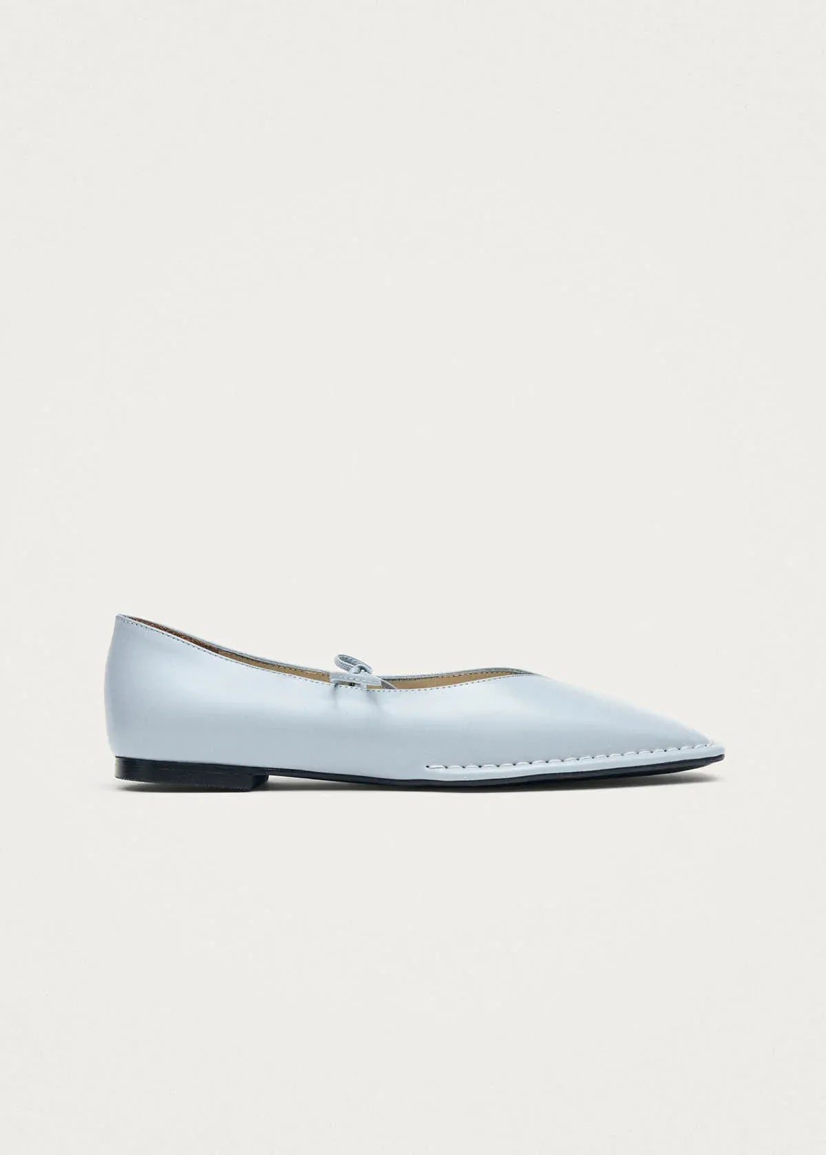 Sway Blue Leather Ballet Flats