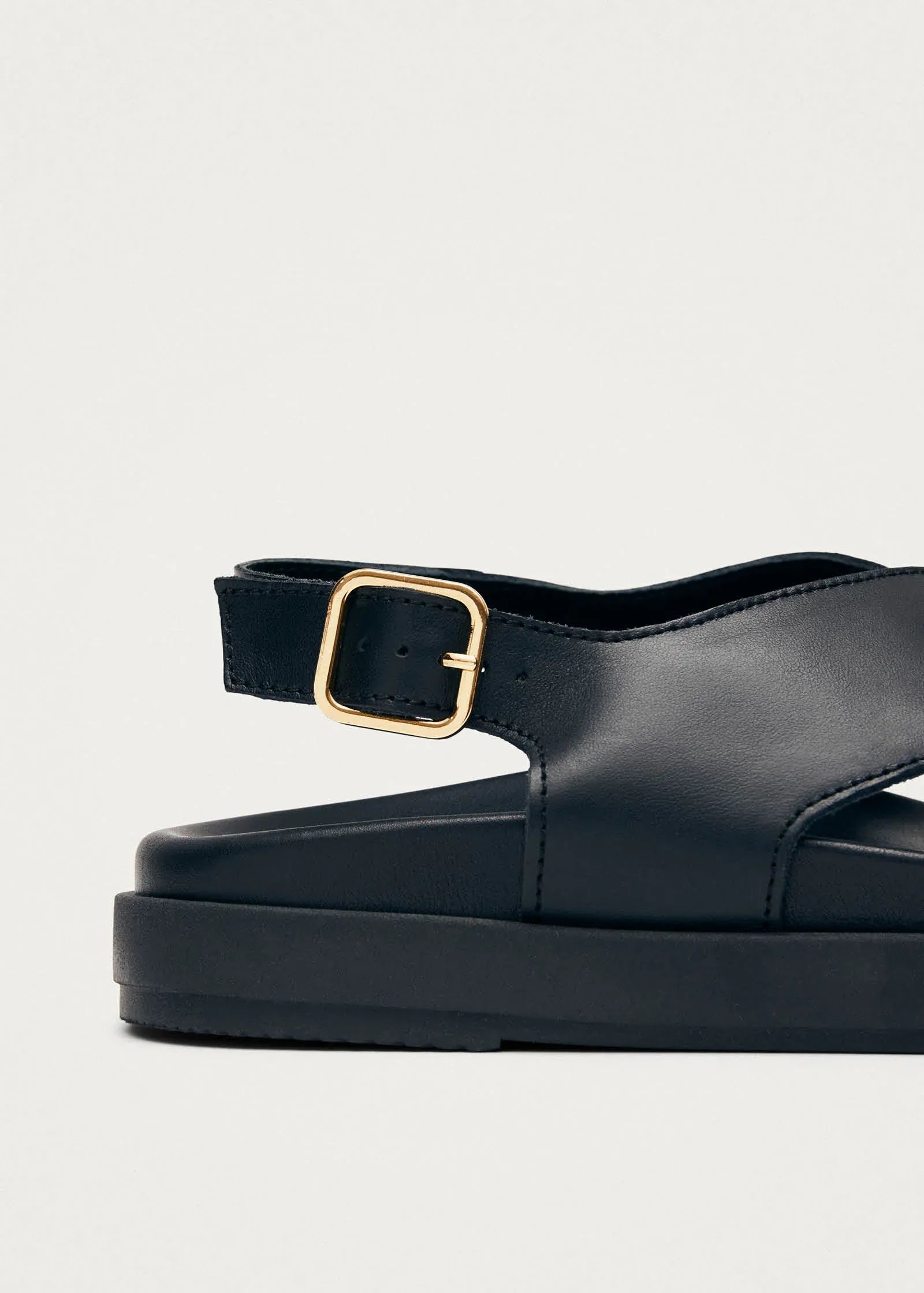 Nico Black Leather Sandals