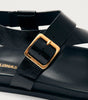Siren Onix Black Leather Sandals