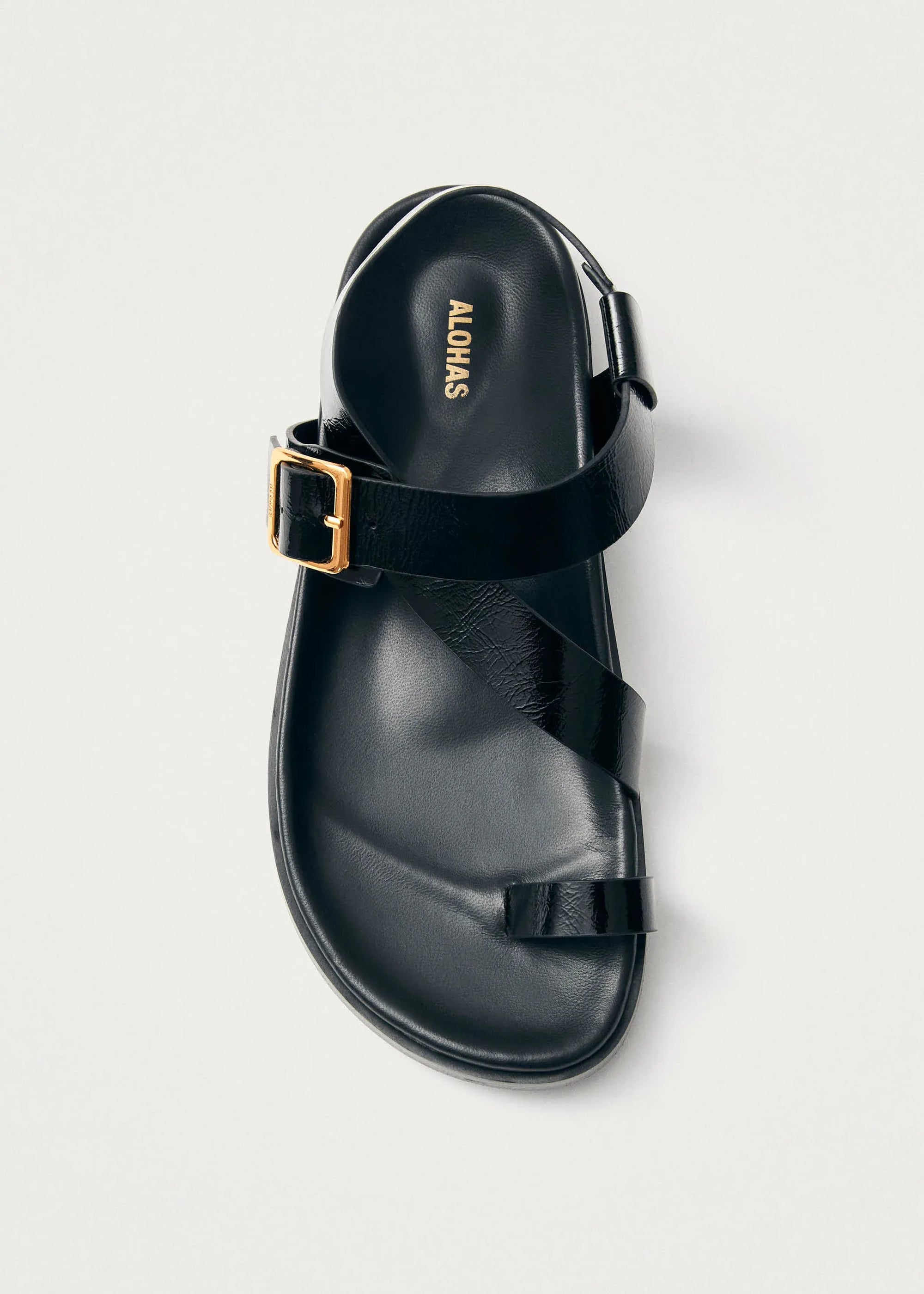 Siren Onix Black Leather Sandals