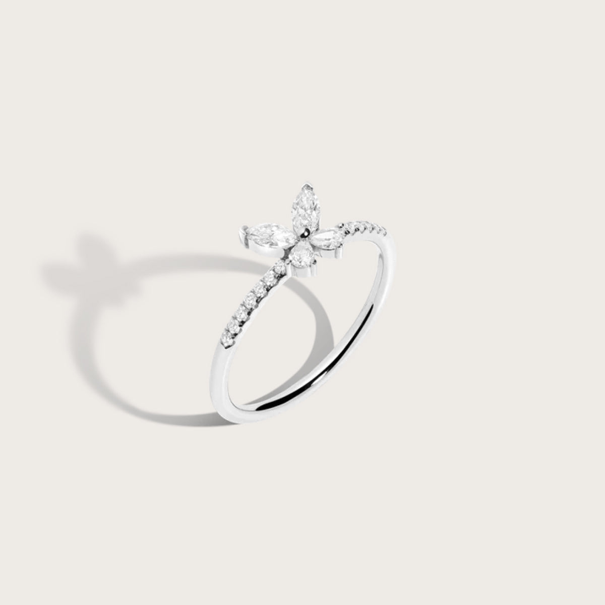 Diamond butterfly ring