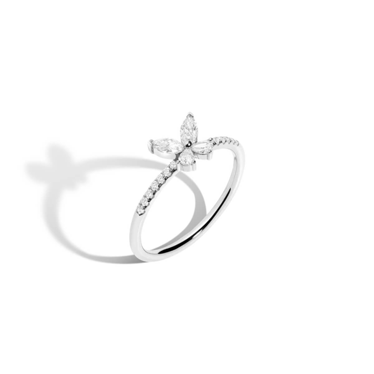 Diamond butterfly ring