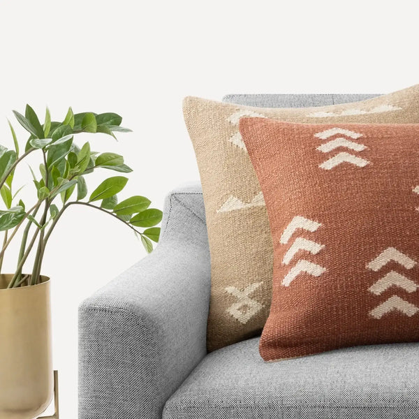 Chevron hand-tufted pillow