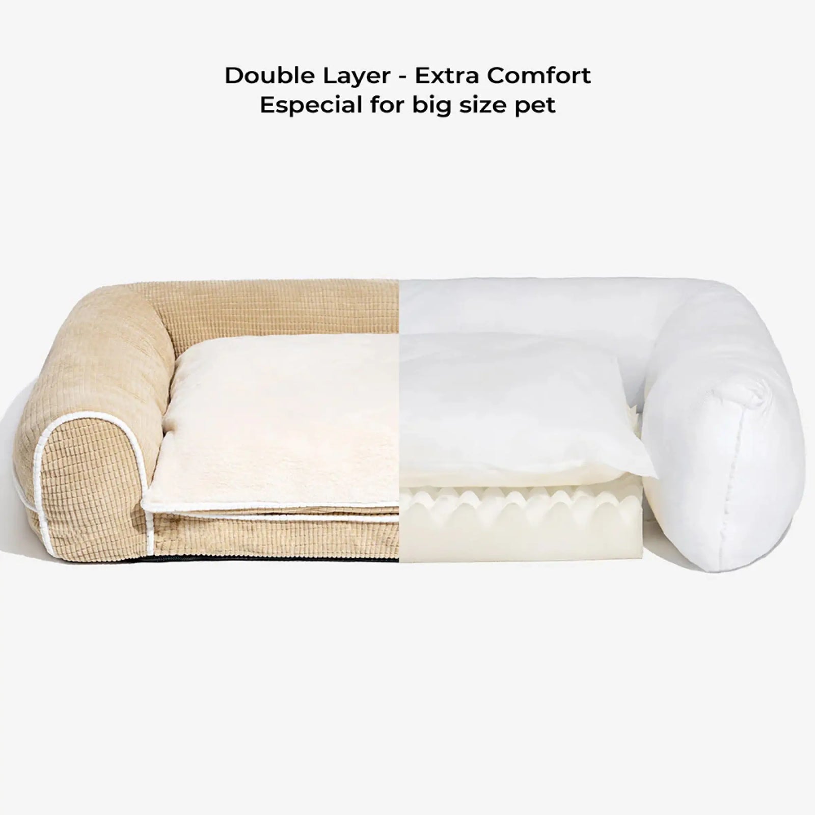 Deluxe flannel double-layer orthopedic dog sofa bed