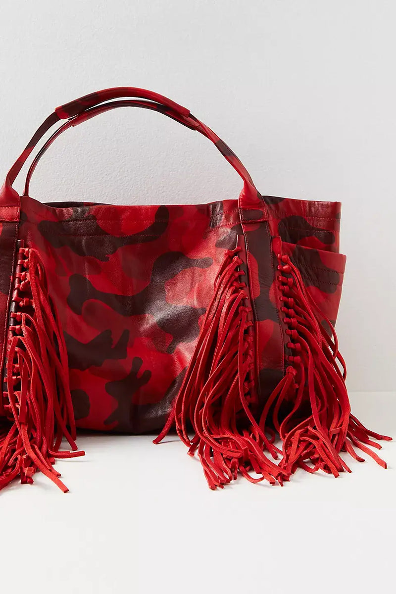 Camuffare fringe tote