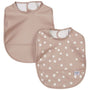2-Pack dots bibs taupe