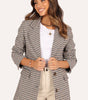 Genevieve small plaid blazer - brown