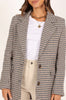 Genevieve small plaid blazer - brown