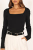 Shani ribbed knit top - black