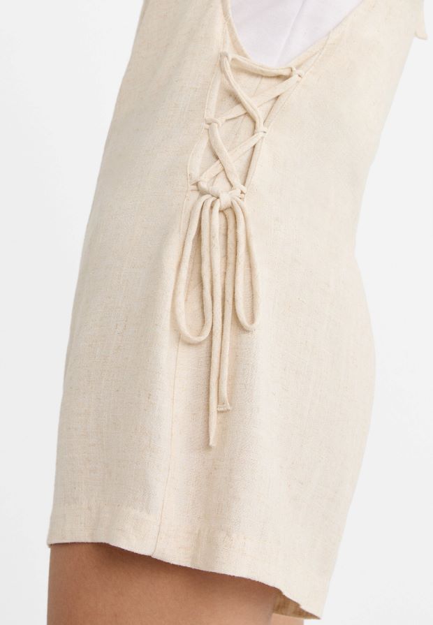 Short dungarees line with linen