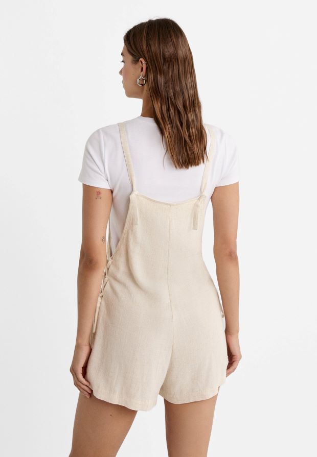 Short dungarees line with linen