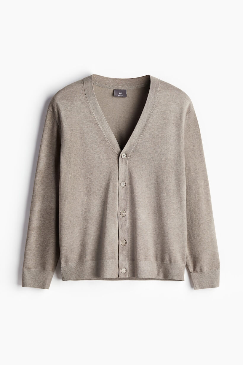 Regular fit fine-knit cardigan