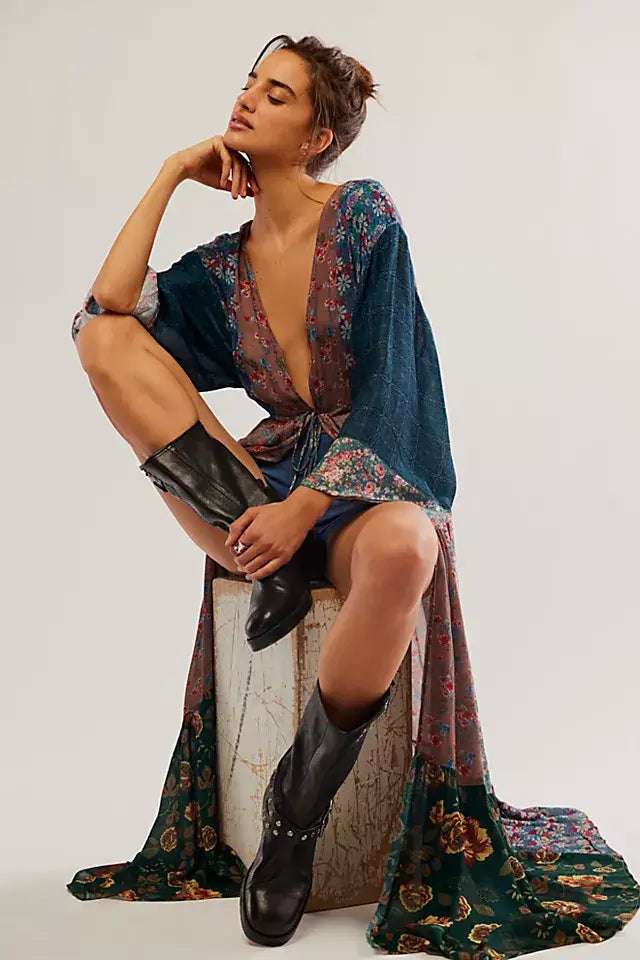 Bombay mixed print kimono