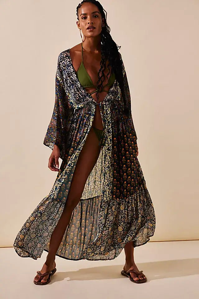 Bombay mixed print kimono