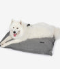 Grey linen pillow dog bed