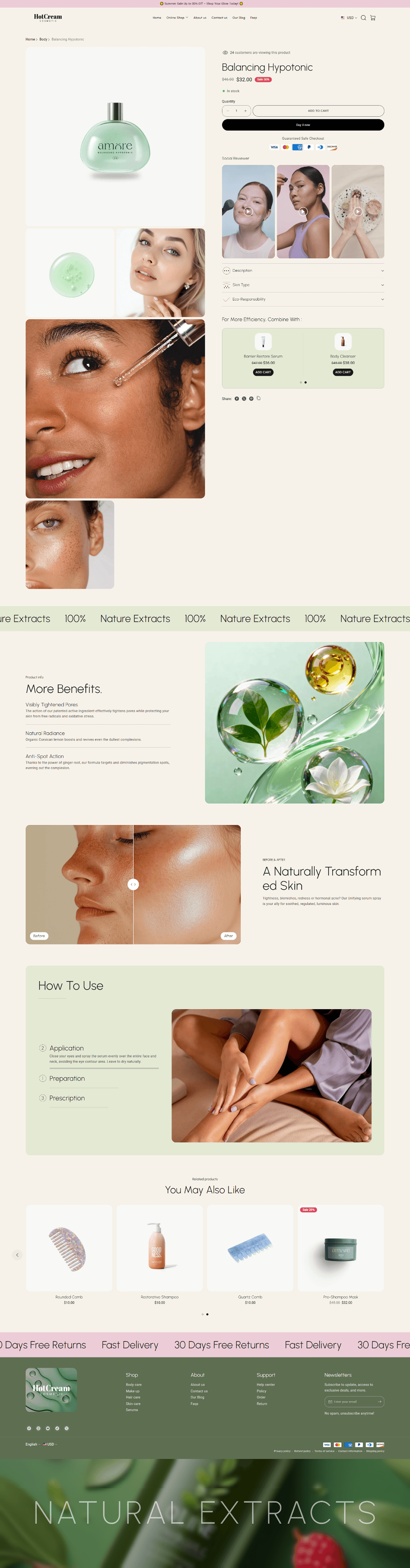 Beauty - Product page