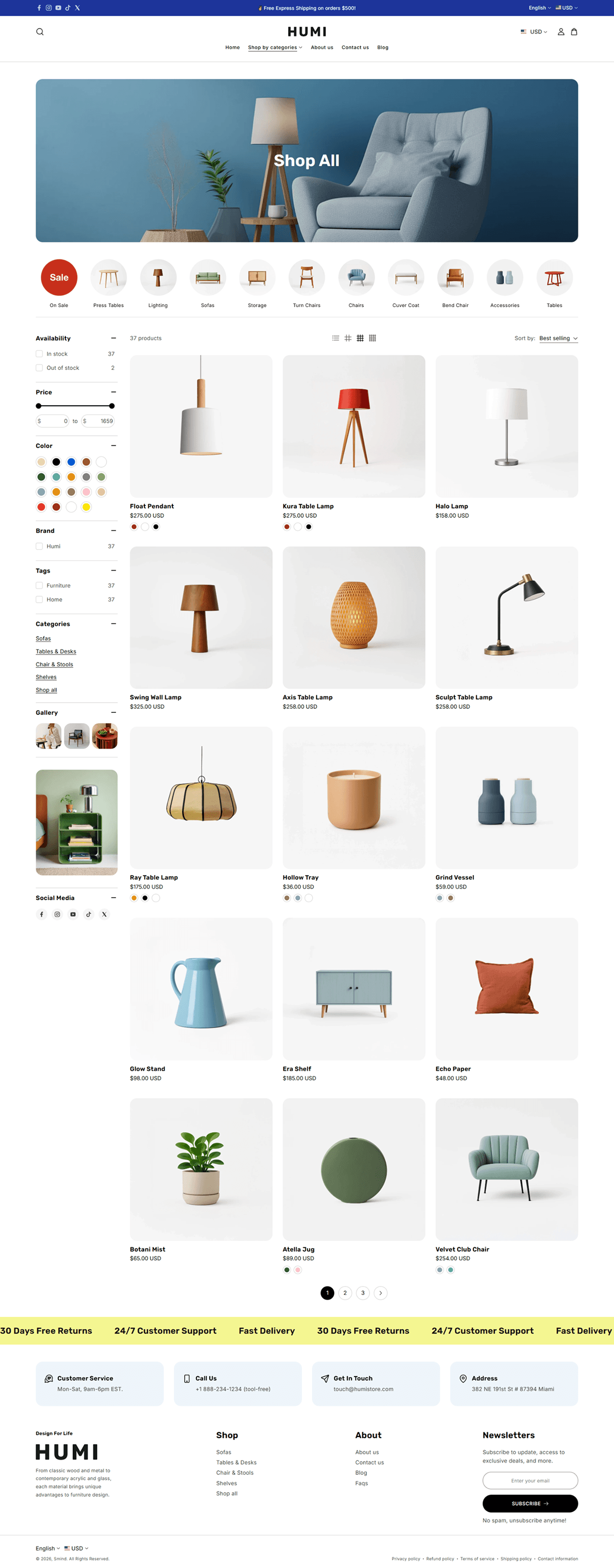 Humi - Collection page